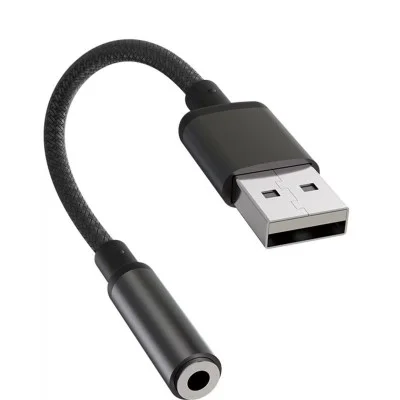 Porodo 3.5Mm To Usb A Audio Cable - Durable 10Cm Cable - Black